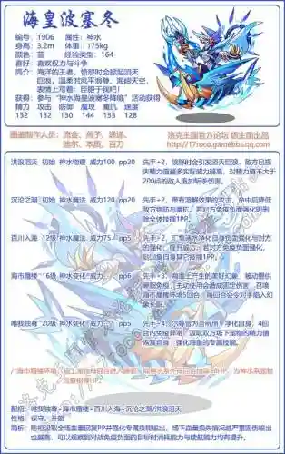 洛克王国海皇波塞东的技能表插图