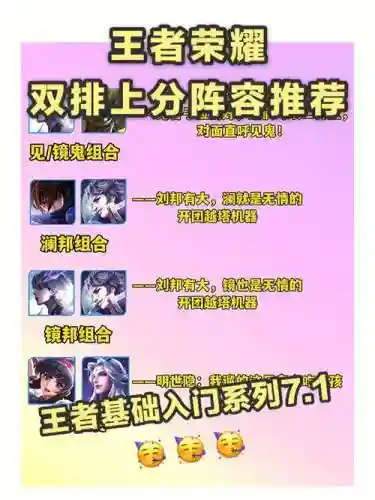 甜蜜王者双排阵容搭配插图1