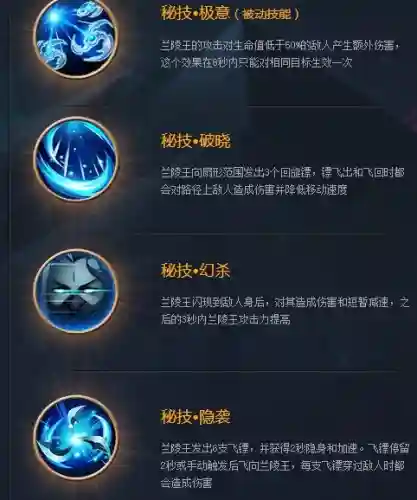 兰陵王技能冷却时间插图1
