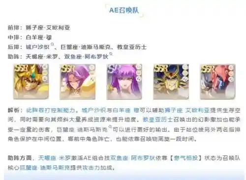圣斗士星矢超神阵容搭配插图